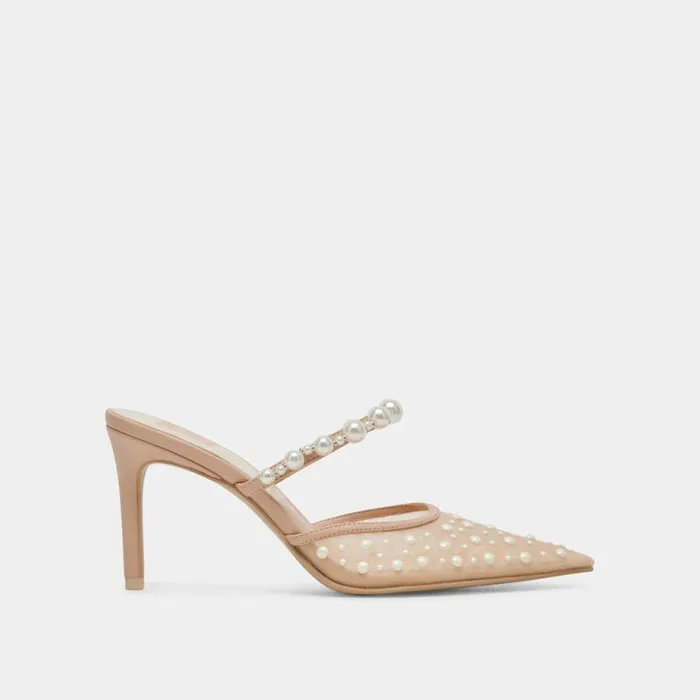 Heels Shop Dolce Vita Katik Pearl Heels Blush Mesh Blush Mesh