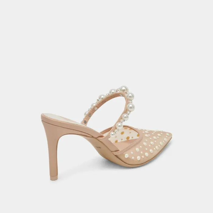Heels Shop Dolce Vita Katik Pearl Heels Blush Mesh Blush Mesh