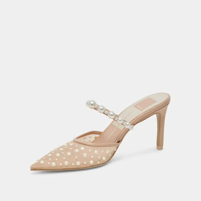 Heels Shop Dolce Vita Katik Pearl Heels Blush Mesh Blush Mesh