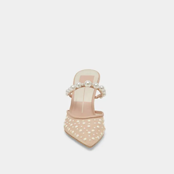 Heels Shop Dolce Vita Katik Pearl Heels Blush Mesh Blush Mesh