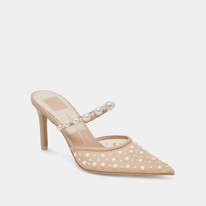 Heels Shop Dolce Vita Katik Pearl Heels Blush Mesh Blush Mesh