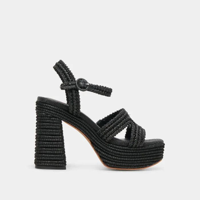 Heels Shop Dolce Vita Lacye Heels Onyx Woven Onyx Woven