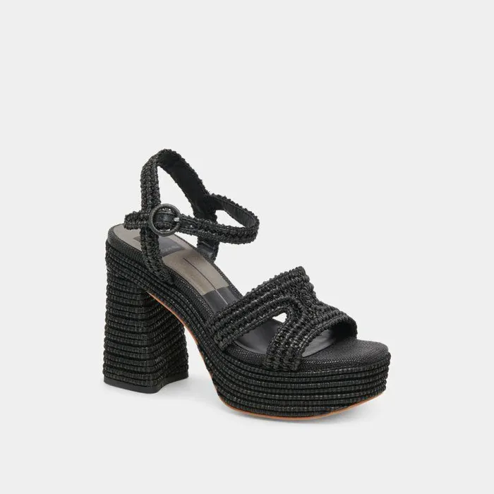 Heels Shop Dolce Vita Lacye Heels Onyx Woven Onyx Woven