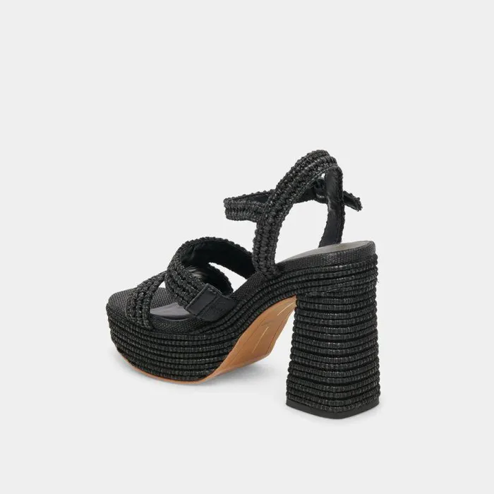 Heels Shop Dolce Vita Lacye Heels Onyx Woven Onyx Woven