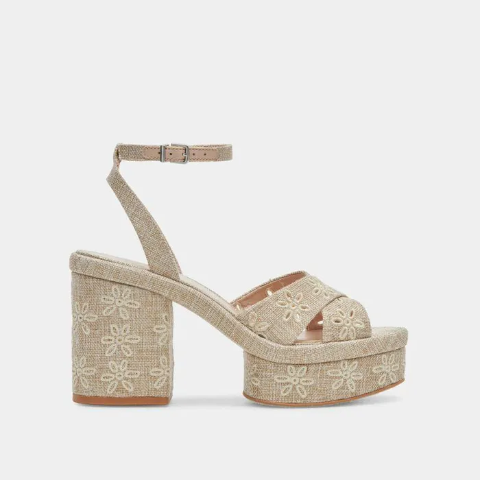 Heels Shop Dolce Vita Laisha Heels Almond Floral Eyelet Almond Floral Eyelet