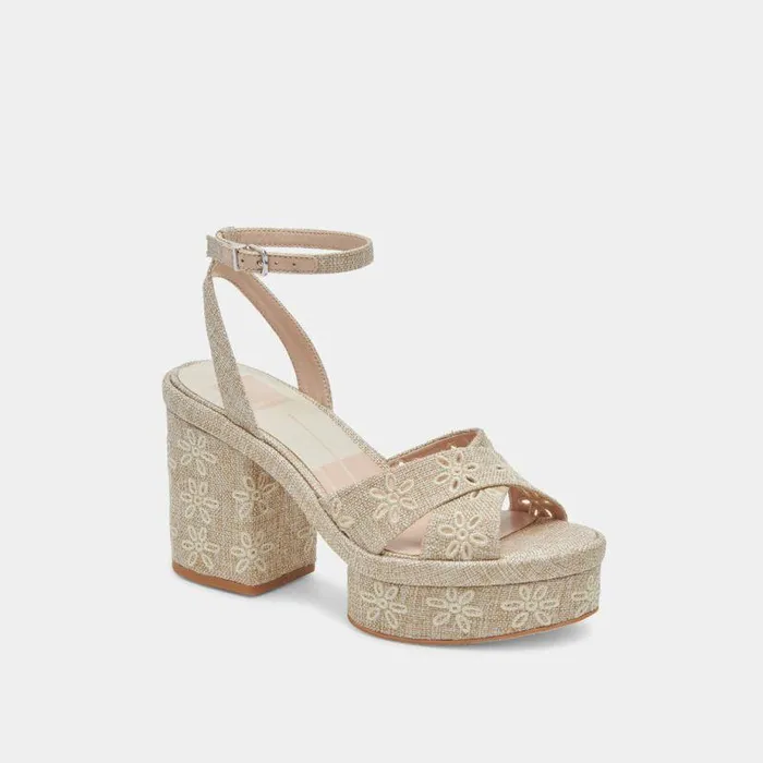 Heels Shop Dolce Vita Laisha Heels Almond Floral Eyelet Almond Floral Eyelet