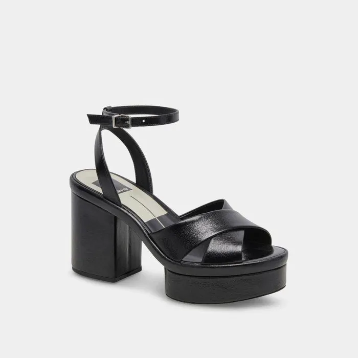 Heels Shop Dolce Vita Laisha Heels Midnight Crinkle Patent Midnight Crinkle Patent