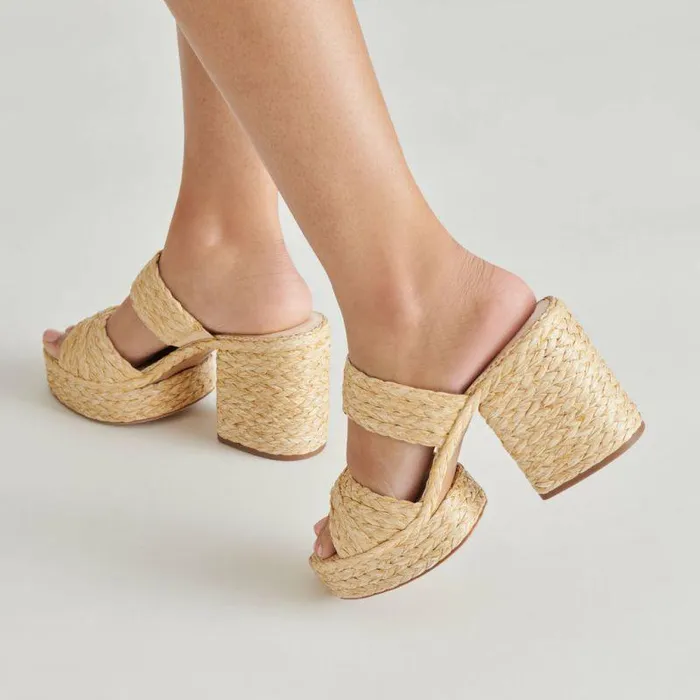 Heels Shop Dolce Vita Latoya Heels Lt Natural Raffia Lt Natural Raffia