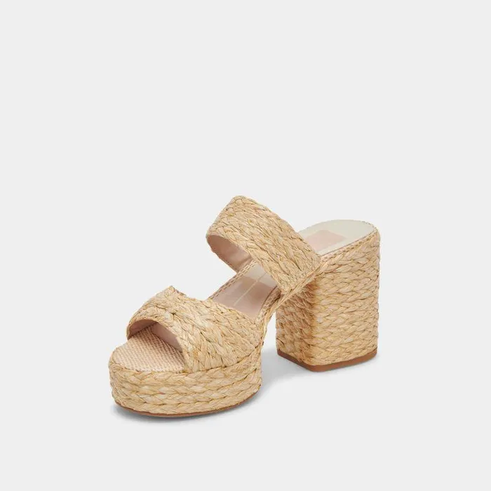 Heels Shop Dolce Vita Latoya Heels Lt Natural Raffia Lt Natural Raffia