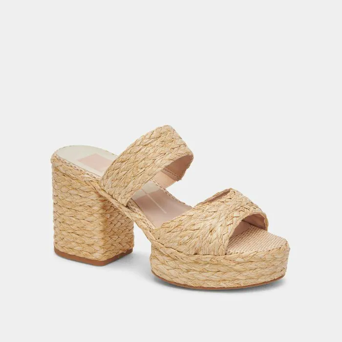 Heels Shop Dolce Vita Latoya Heels Lt Natural Raffia Lt Natural Raffia