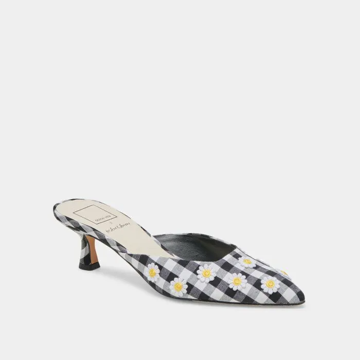 Heels Shop Dolce Vita Lilou Heels Black White Gingham Black White Gingham