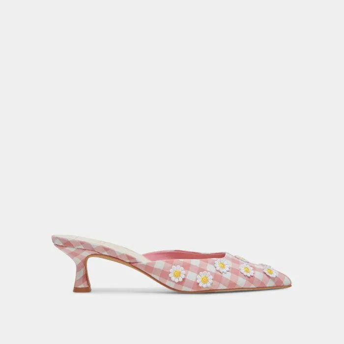 Heels Shop Dolce Vita Lilou Heels White Pink Gingham White Pink Gingham