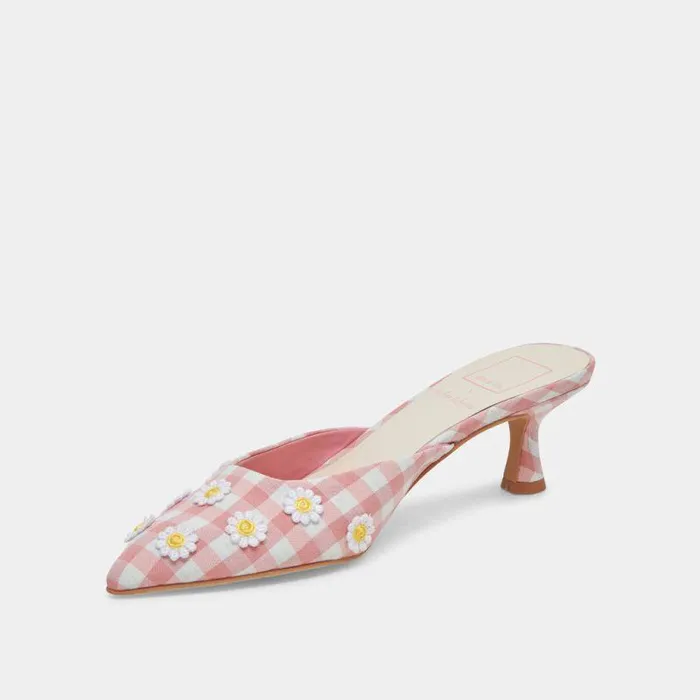 Heels Shop Dolce Vita Lilou Heels White Pink Gingham White Pink Gingham