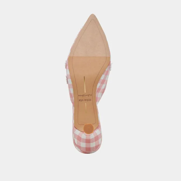 Heels Shop Dolce Vita Lilou Heels White Pink Gingham White Pink Gingham