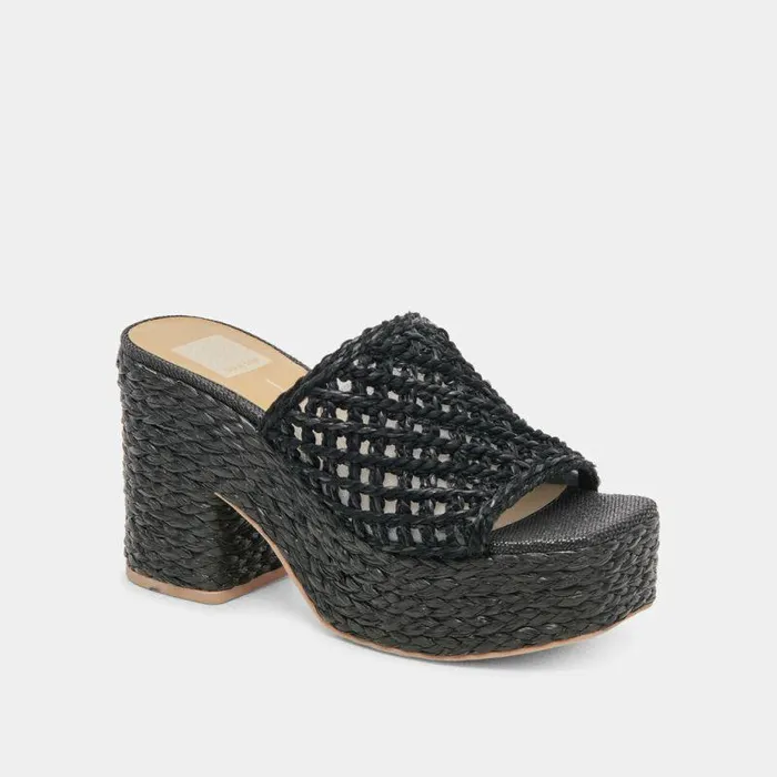 Heels Shop Dolce Vita Lisha Heels Onyx Raffia Onyx Raffia