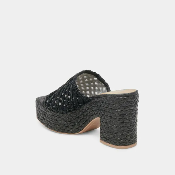 Heels Shop Dolce Vita Lisha Heels Onyx Raffia Onyx Raffia