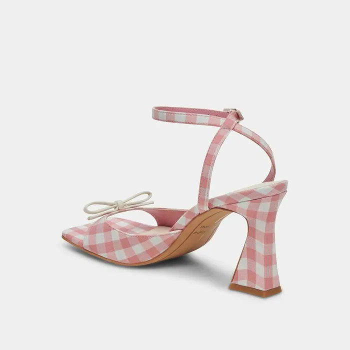 Heels Shop Dolce Vita Loise Heels White Pink Gingham White Pink Gingham