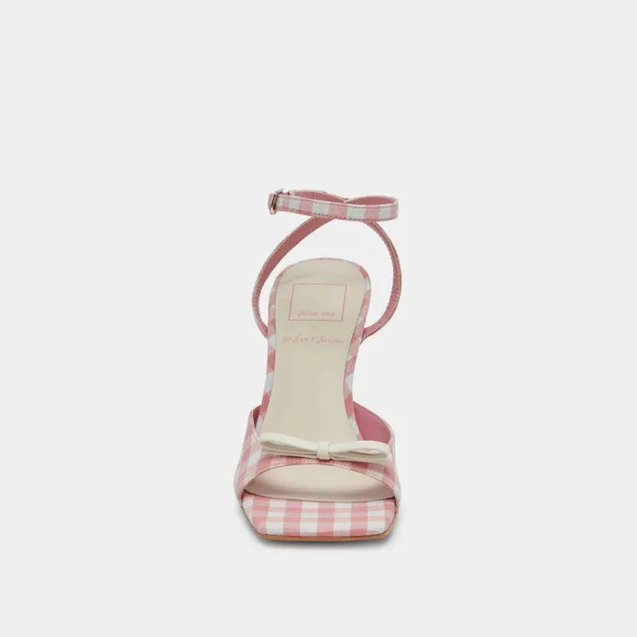 Heels Shop Dolce Vita Loise Heels White Pink Gingham White Pink Gingham
