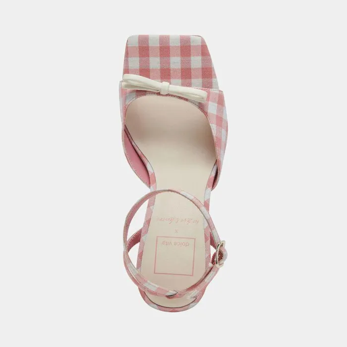 Heels Shop Dolce Vita Loise Heels White Pink Gingham White Pink Gingham