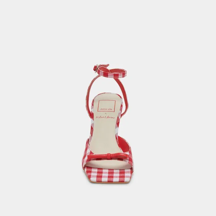 Heels Shop Dolce Vita Loise Heels White Red Gingham White Red Gingham