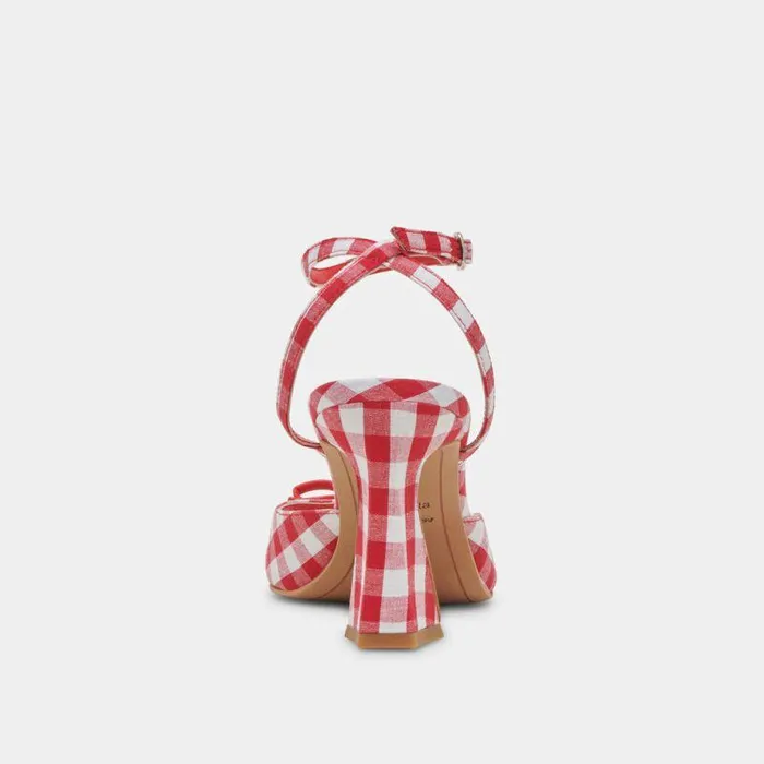 Heels Shop Dolce Vita Loise Heels White Red Gingham White Red Gingham