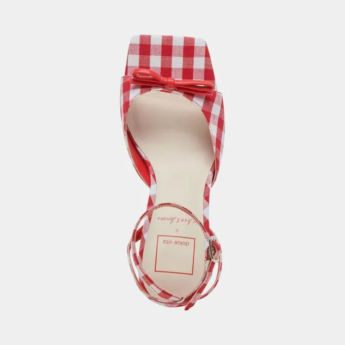 Heels Shop Dolce Vita Loise Heels White Red Gingham White Red Gingham