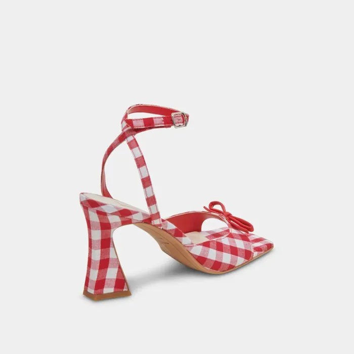 Heels Shop Dolce Vita Loise Heels White Red Gingham White Red Gingham