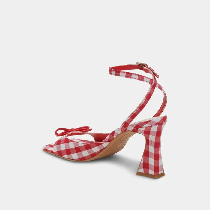 Heels Shop Dolce Vita Loise Heels White Red Gingham White Red Gingham