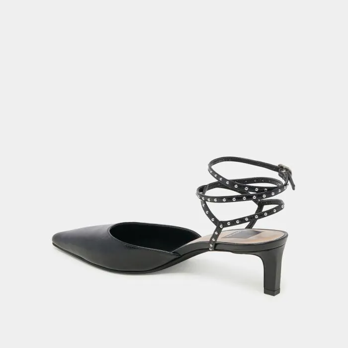 Heels Shop Dolce Vita Loklyn Stud Heels Midnight Crinkle Patent Midnight Crinkle Patent