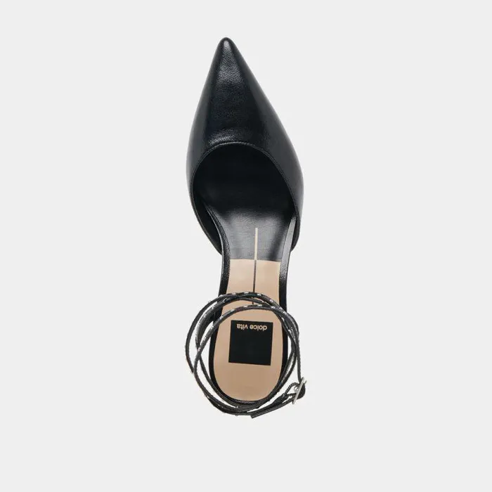 Heels Shop Dolce Vita Loklyn Stud Heels Midnight Crinkle Patent Midnight Crinkle Patent