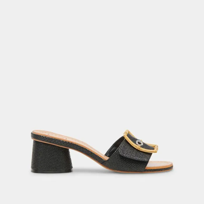 Heels Shop Dolce Vita Lucey Heels Black Raffia Black Raffia