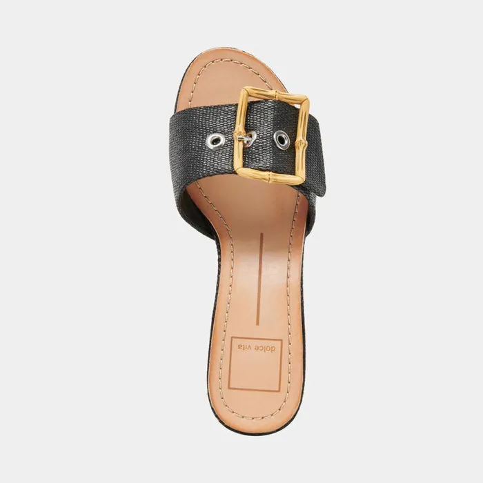 Heels Shop Dolce Vita Lucey Heels Black Raffia Black Raffia