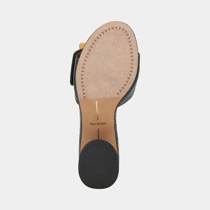 Heels Shop Dolce Vita Lucey Wide Heels Black Raffia Black Raffia