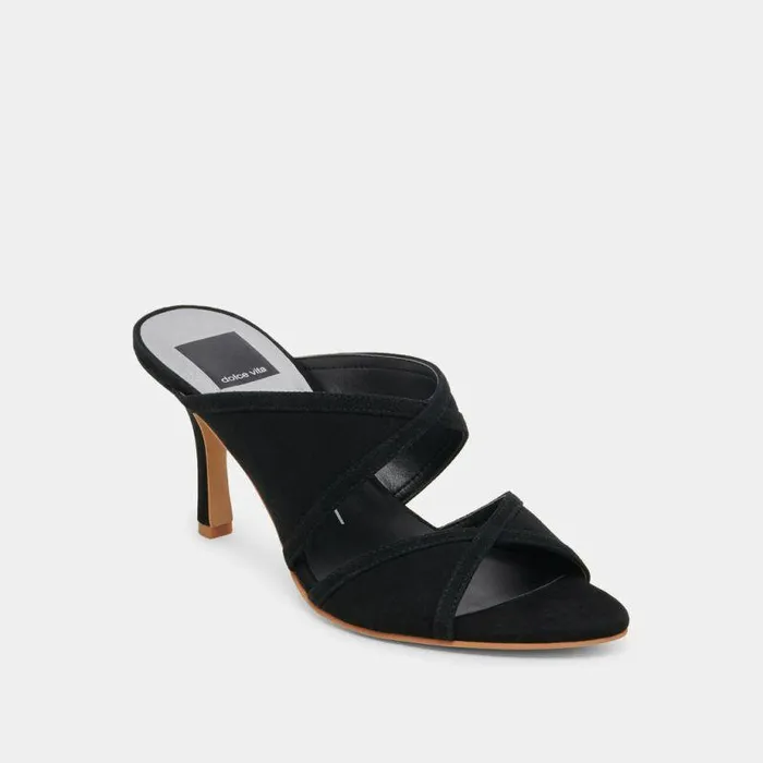 Heels Shop Dolce Vita Mandel Heels Onyx Suede Onyx Suede