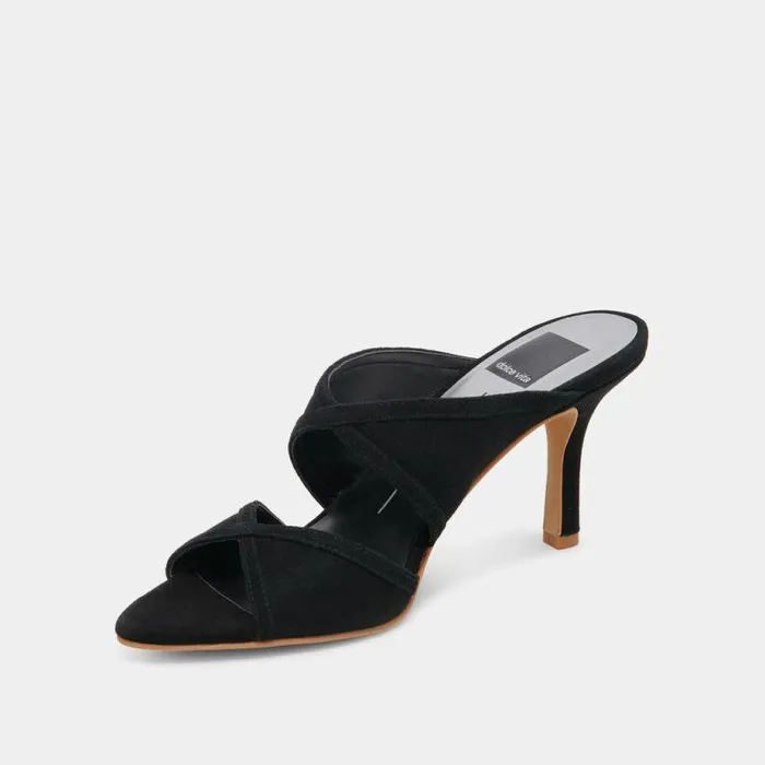 Heels Shop Dolce Vita Mandel Heels Onyx Suede Onyx Suede