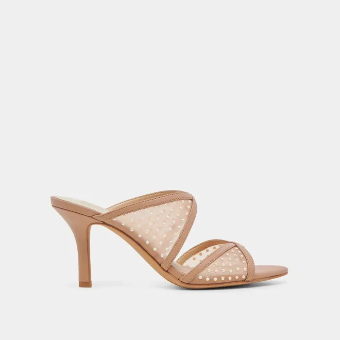 Heels Shop Dolce Vita Mandel Pearl Heels Cocoa Mesh Cocoa Mesh