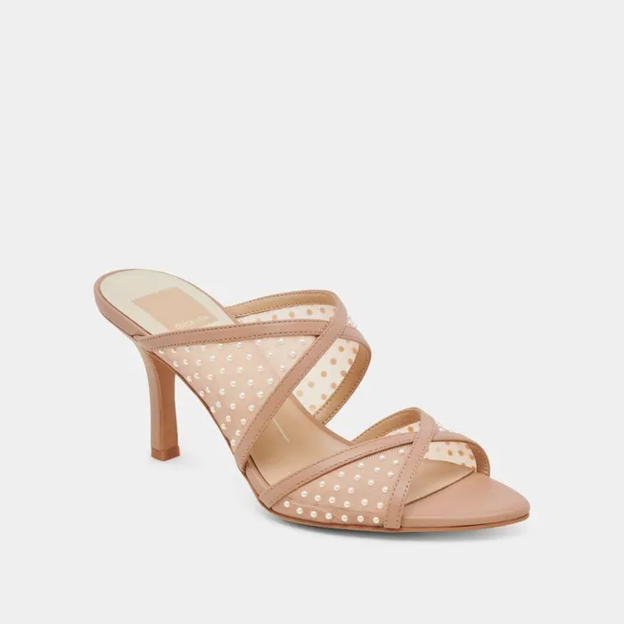 Heels Shop Dolce Vita Mandel Pearl Heels Cocoa Mesh Cocoa Mesh