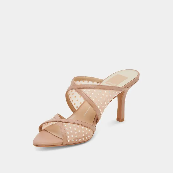 Heels Shop Dolce Vita Mandel Pearl Heels Cocoa Mesh Cocoa Mesh