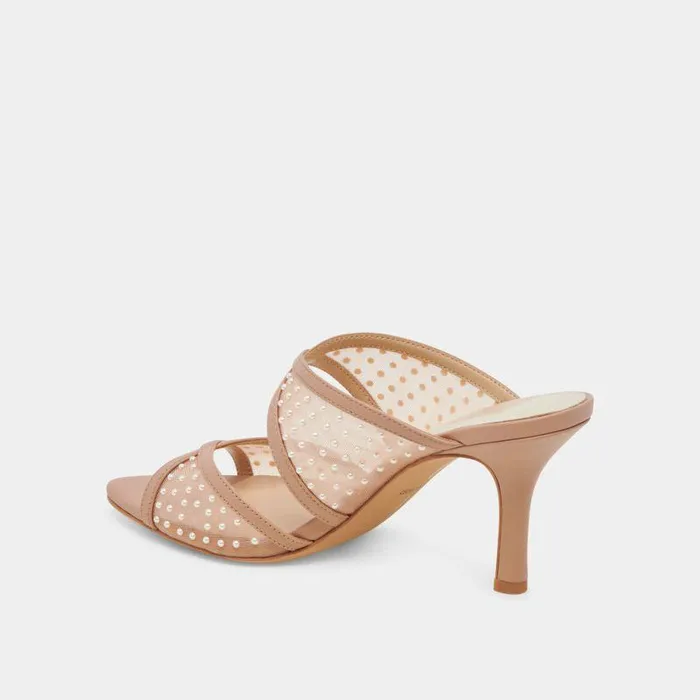Heels Shop Dolce Vita Mandel Pearl Heels Cocoa Mesh Cocoa Mesh