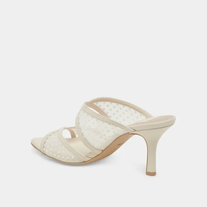 Heels Shop Dolce Vita Mandel Pearl Heels Ivory Mesh Ivory Mesh