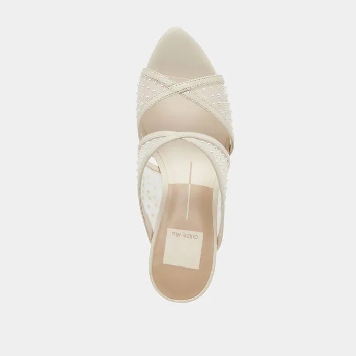 Heels Shop Dolce Vita Mandel Pearl Heels Ivory Mesh Ivory Mesh