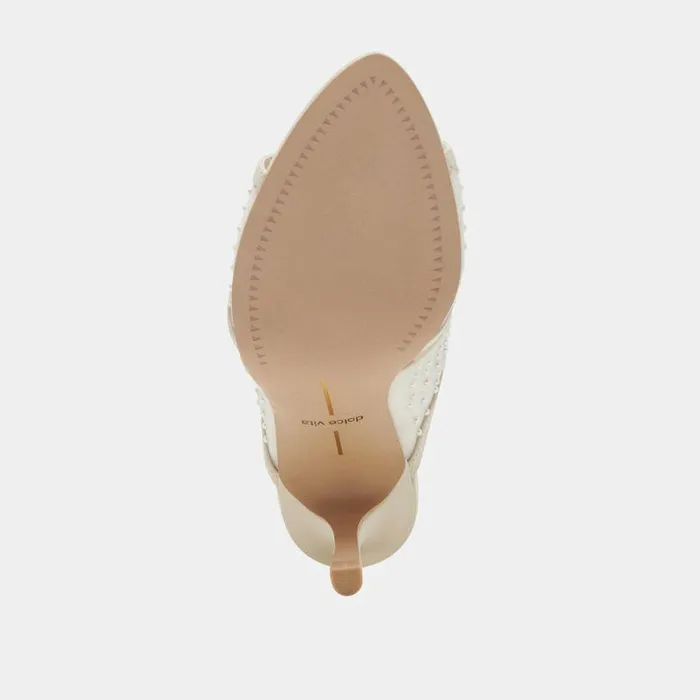 Heels Shop Dolce Vita Mandel Pearl Heels Ivory Mesh Ivory Mesh