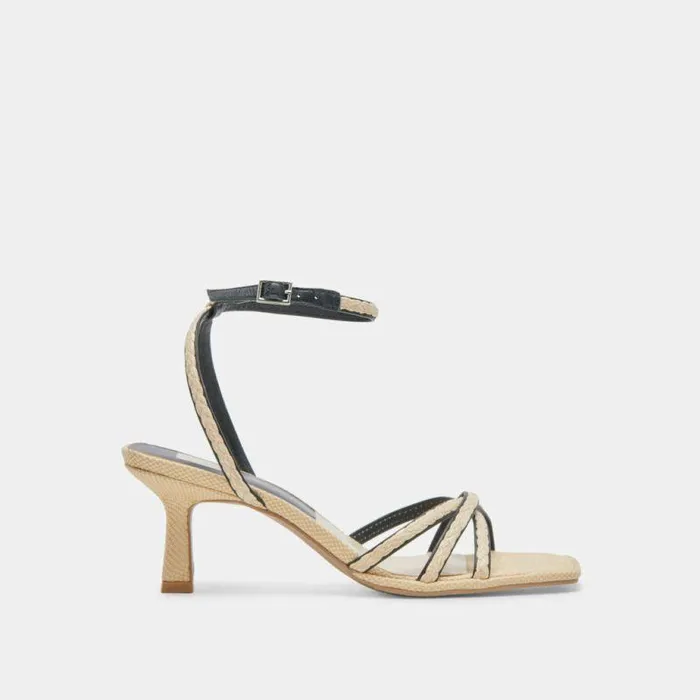 Heels Shop Dolce Vita Manji Braid Heels Black Natural Jute Black Natural Jute