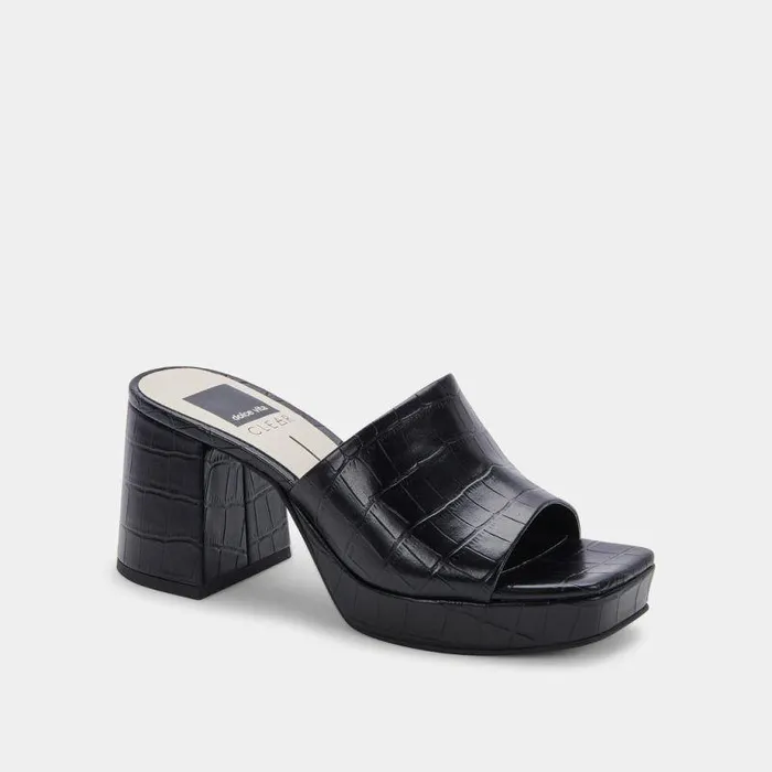 Heels Shop Dolce Vita Marsha Heels Noir Embossed Stella Noir Embossed Stella