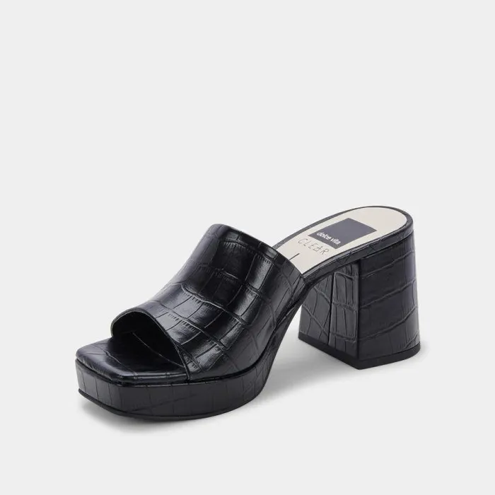 Heels Shop Dolce Vita Marsha Heels Noir Embossed Stella Noir Embossed Stella