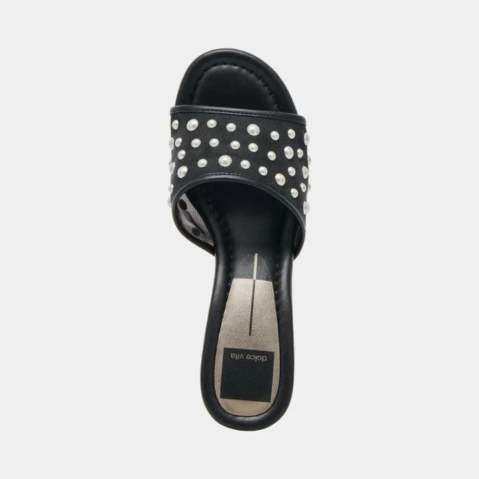 Heels Shop Dolce Vita Meeza Pearl Heels Onyx Mesh Onyx Mesh
