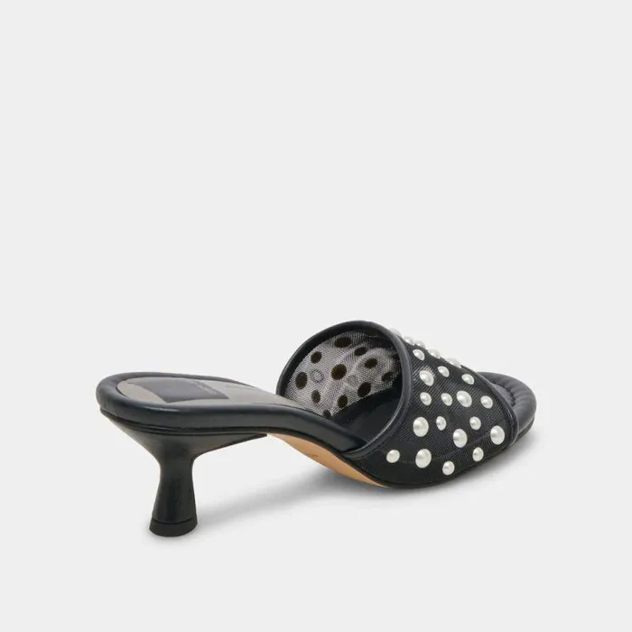 Heels Shop Dolce Vita Meeza Pearl Heels Onyx Mesh Onyx Mesh