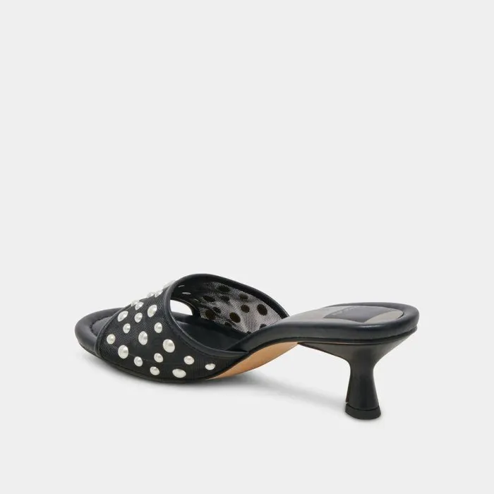 Heels Shop Dolce Vita Meeza Pearl Heels Onyx Mesh Onyx Mesh