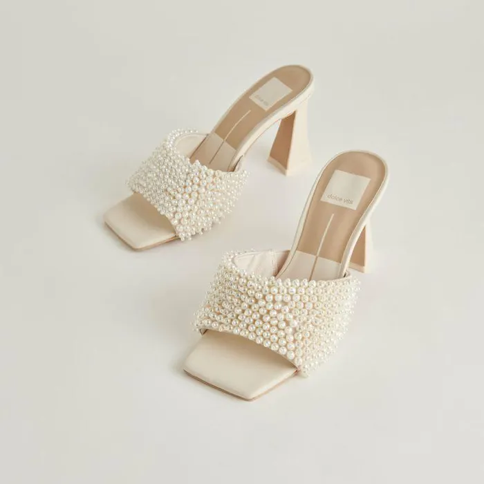 Heels Shop Dolce Vita Nandy Pearl Heels Vanilla Pearls Vanilla Pearls