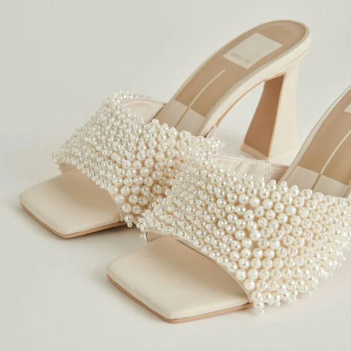 Heels Shop Dolce Vita Nandy Pearl Heels Vanilla Pearls Vanilla Pearls